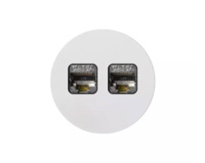 Rond 2.0 Multifit Data port  2 Keystones- s. trim - white al