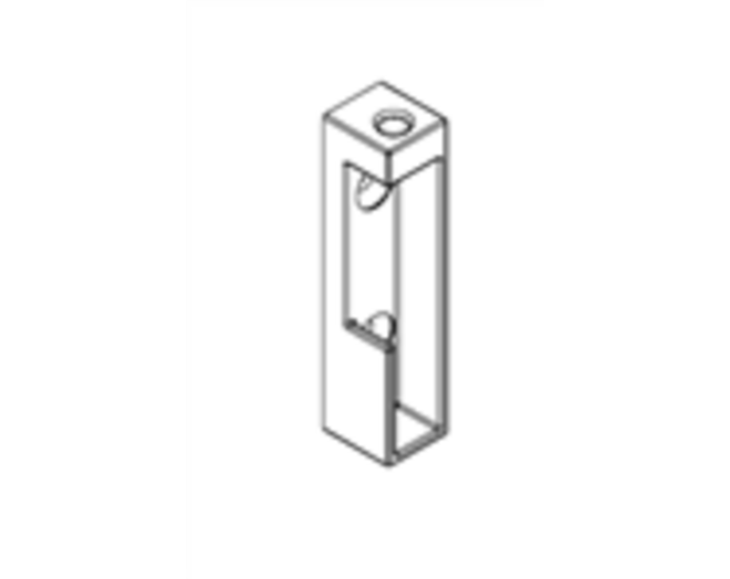 Roedehouder RECHTS roede 30x10mm, in de dag, H=67mm zwart