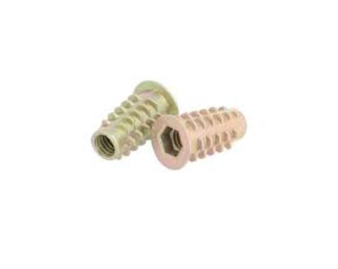 Rampabus conisch M6/12,5x20mm met rand, geel verzinkt, SW6