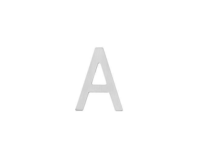 Huisletter A 100mm RVS geborsteld