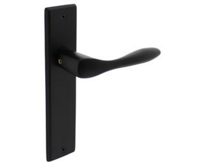 Deurkruk Banaan met schild 181x41x7mm blind mat zwart