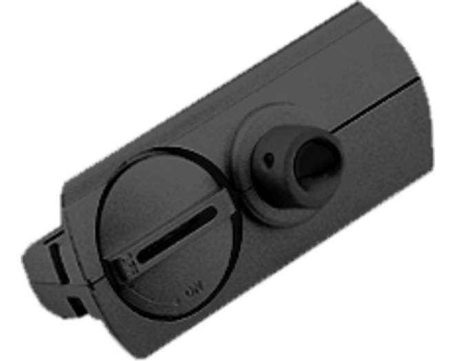 Adaptor zwart 1-fase rail met 1x M10 binnendraad