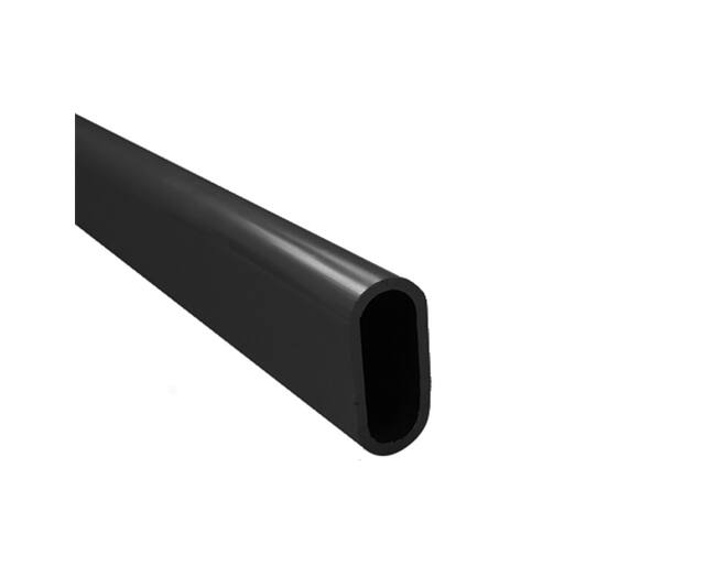 Roede 30x14mm aluminium mat zwart, lengte 1000mm