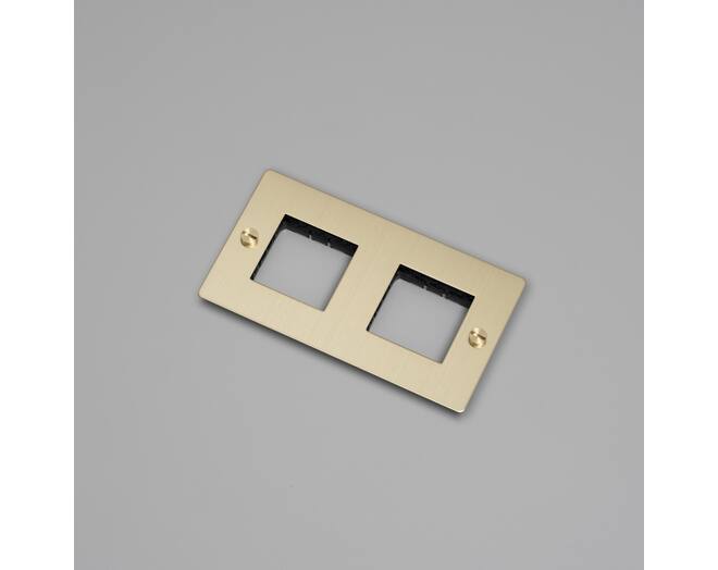 2G Wall Plate/Modules Only/Brass