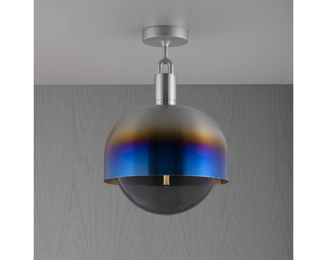 Forked Ceiling/Steel/Large Burnt Steel Shade/Large Smo