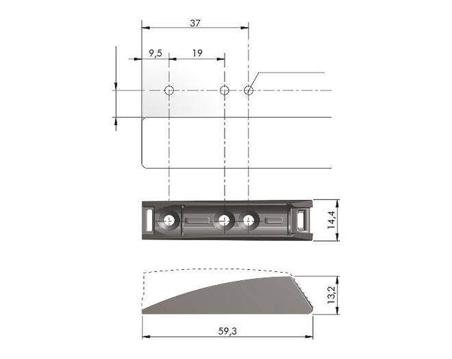 K push Tech basis grijs voor kort en middel