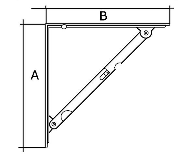 Plankdrager opvouwbaar / 300x300mm / staal wit gelakt