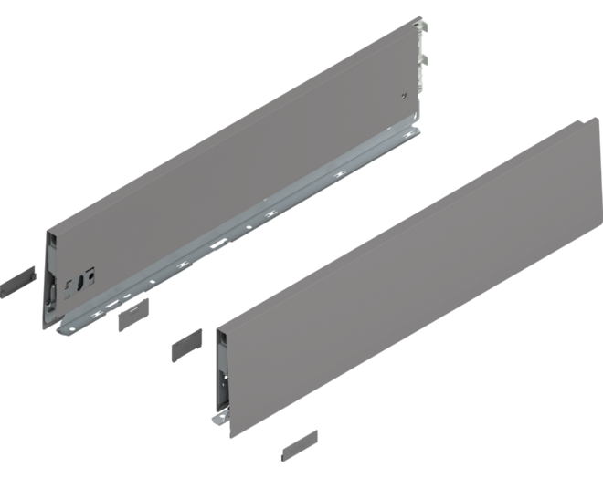 Merivobox zijkant K-hoogte, R+L, 550mm kleur: indium grijs
