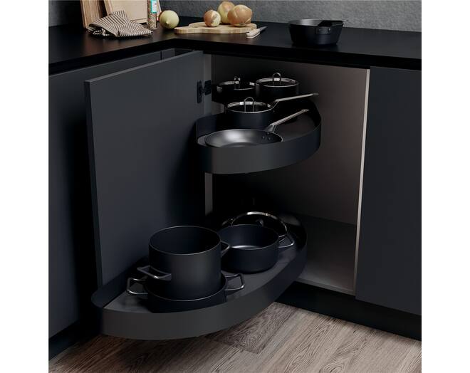 Cornerstone MAXX Planero 600 antraciet links, 2xdraaiplateau