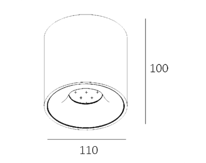 Plafondspot Santander rond opbouw zwart dimbaar IP20