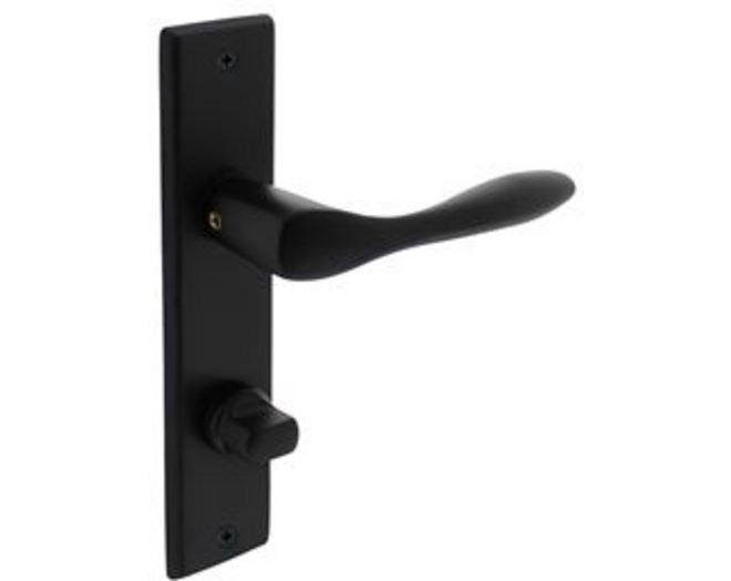 Deurkruk Banaan met schild 181x41x7mm WC63/8mm mat zwart