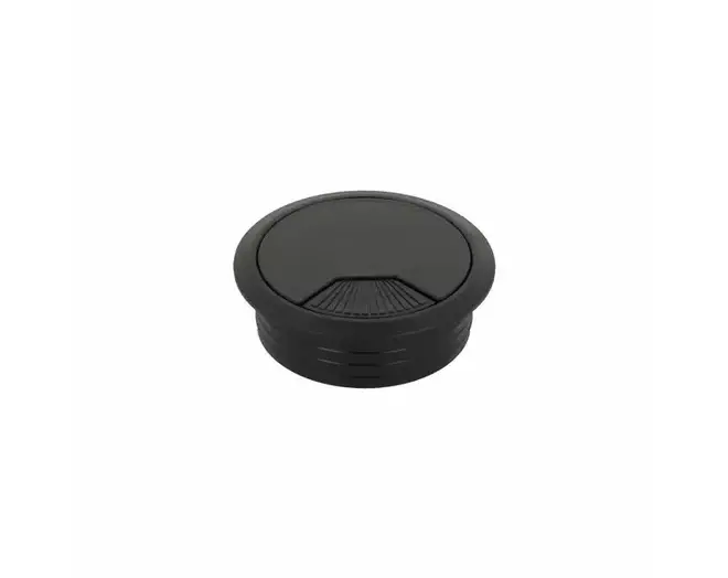 Kabeldoorvoer klep met veer 60mm kunststof zwart