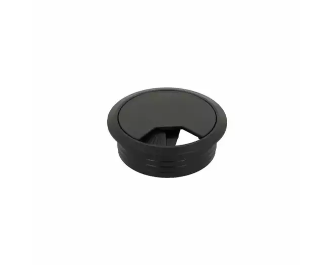 Kabeldoorvoer klep met veer 60mm kunststof zwart