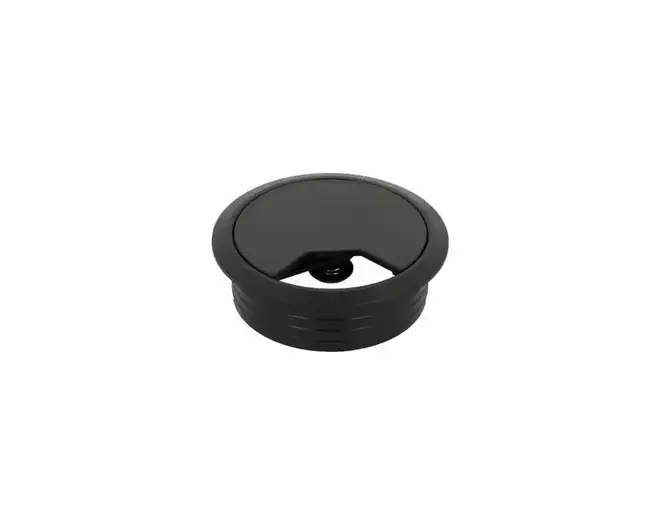 Kabeldoorvoer klep met veer 60mm kunststof zwart