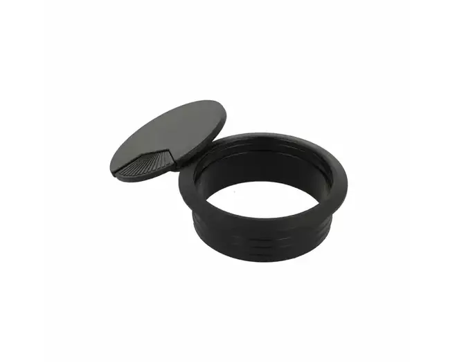 Kabeldoorvoer klep met veer 60mm kunststof zwart