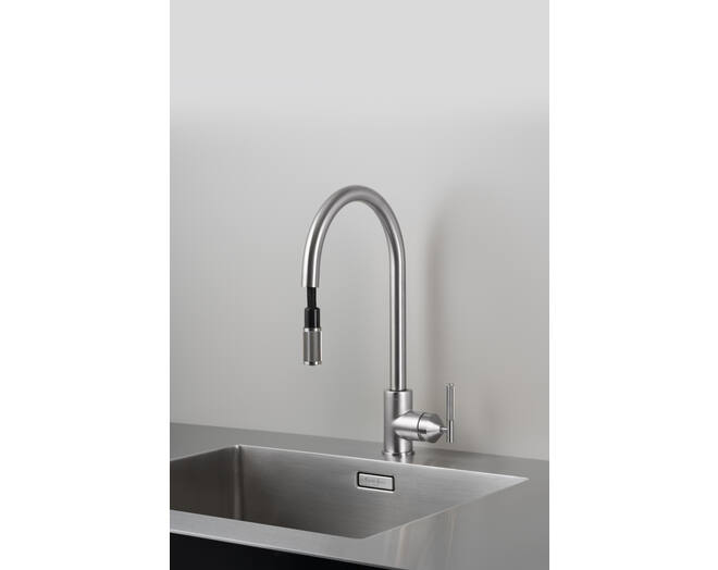 Type A Kitchen Tap/Linear/Mixer w/ Pull Out Spray/Steel
