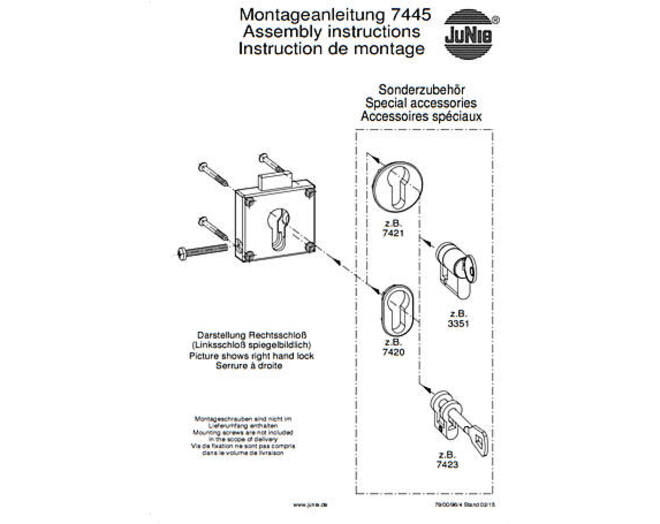 Oplegslot 25mm voor lade vernikkeld voor profielcilinder