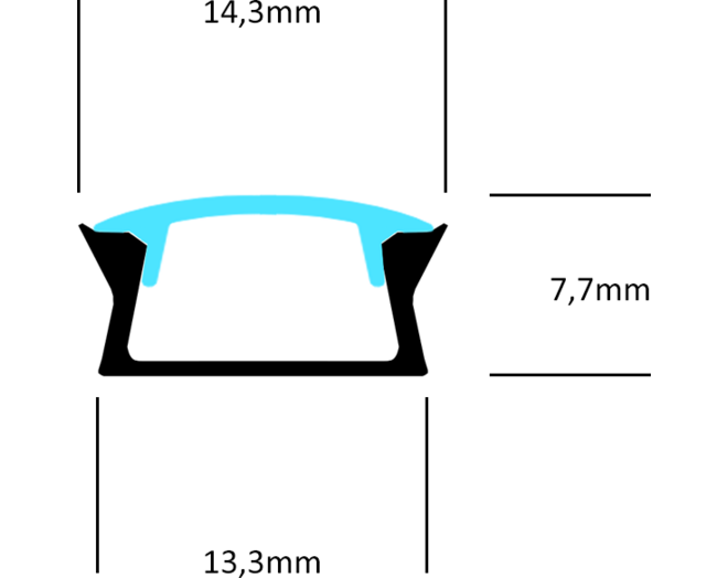 MC1407 2.0 aluminium 300Leds 24V Lengte: