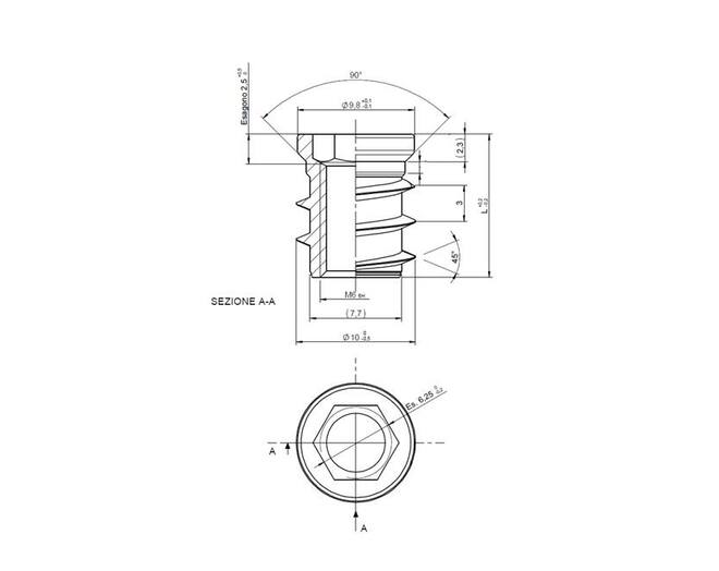 Rampabus staal verzinkt met rand M6 x 12mm kopdiameter 9.8mm