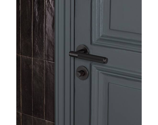 Door Handle Set/Unsprung/Cross/Smoked Bronze