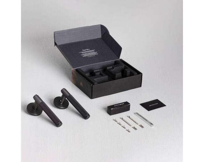 Door Handle Set/Unsprung/Cross/Smoked Bronze