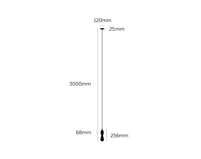 Heavy Metal Pendant Light 3.0M/Linear/Burnt Steel