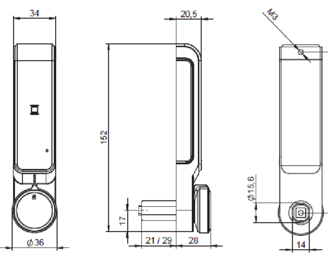 CABlock Mifare slot vert./horiz. 1-23mm wis/vast gebruiker