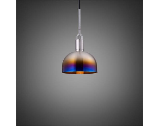 Forked Pendant/Steel/Medium Burnt Steel Shade