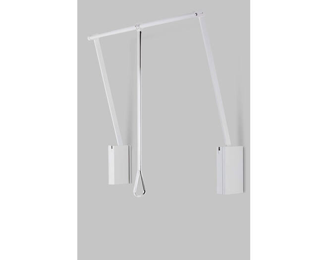 Garderobelift met dubbele soft close 560-950mm wit/wit