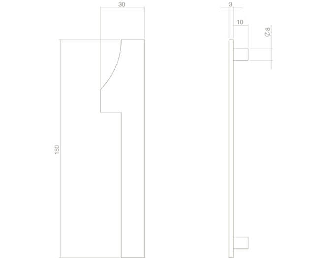 Huiscijfer nr. 1 150mm RVS/mat zwart