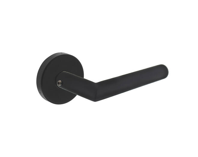 Deurkruk Jura op ronde massieve rozet ø53x10 mm rvs zwart