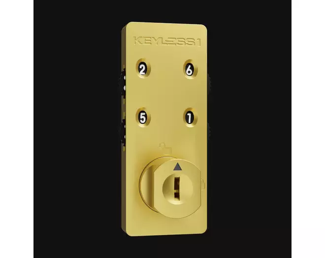 Codeslot KEYLESS1 mat goud 4 wieltjes deurdike 1-32mm
