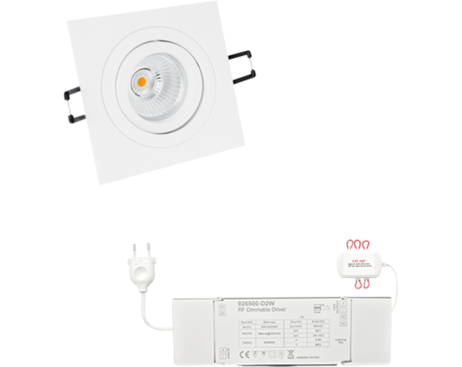 2x Smooth Vierk. wit + DTW 3000K-2200K + 2x verl +ZigBee