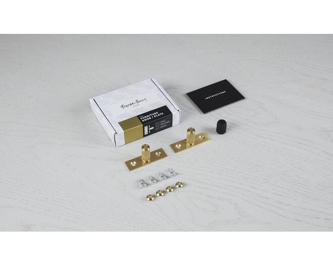 Furniture Knob/Plate/Linear/Set Of 2/Brass