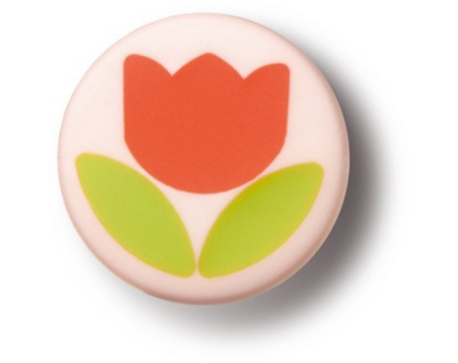 Knop nylon 50mm rond RODE TULP