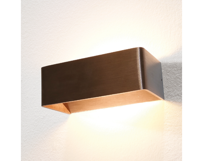 Wandlamp Toledo Up/down BRONS Geborsteld  dimbaar IP20