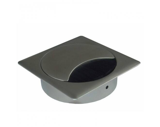 Kabeldoorvoer 90x90mm vierkant, boring 80mm, mat chroom