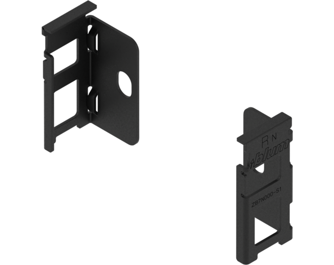 Achterwandhouderset Legrabox, N- hoogte. Carbon zwart
