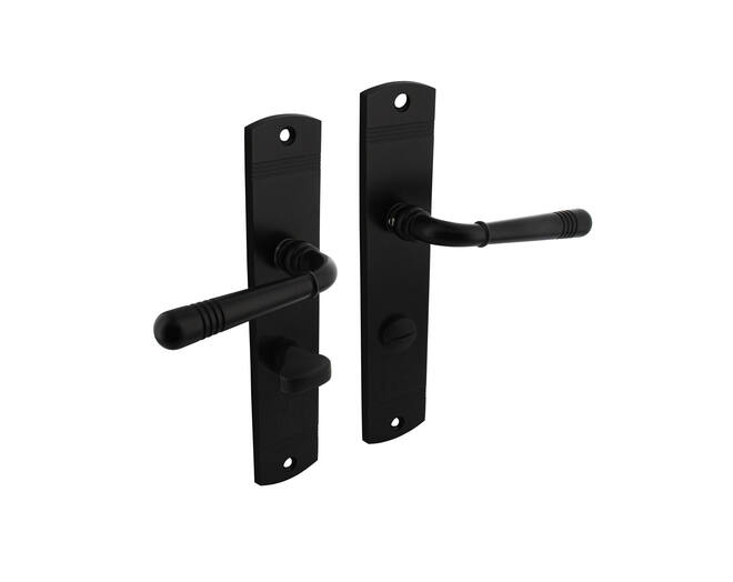 Deurkruk Helena op schild 230x44 mm WC63/8 mm zwart