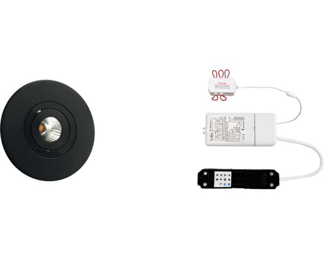 3x Monza rond zwart DTW 3000K-2200K + 3x verleng+ Mini Jolly
