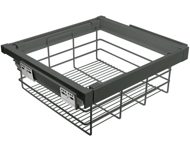 Garderobemand 600 mmSOFT-CLOSE, antraciet chroom