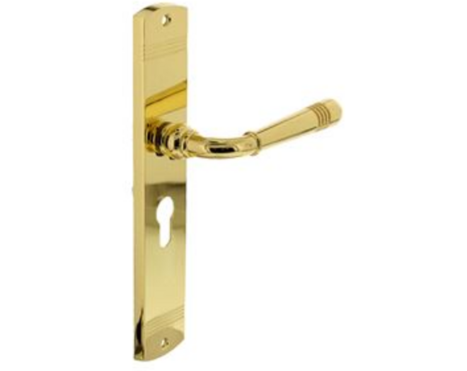 Deurkruk Helena op schild 235x45x8 mm met profielcilindergat