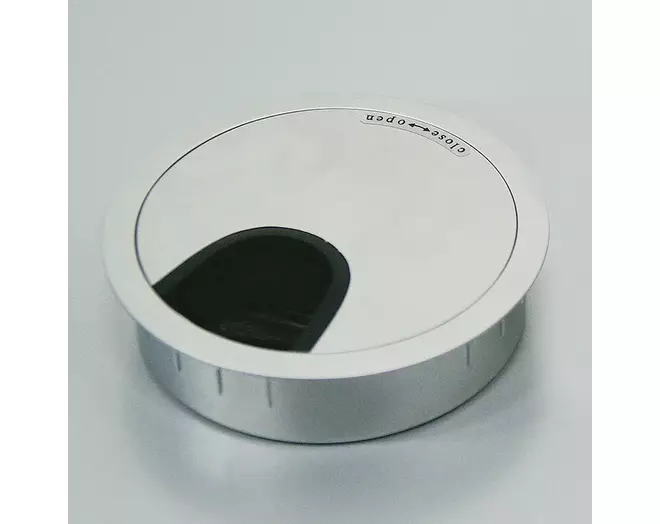 Kabeldoorvoer 60mm ALU look, diepte 22mm