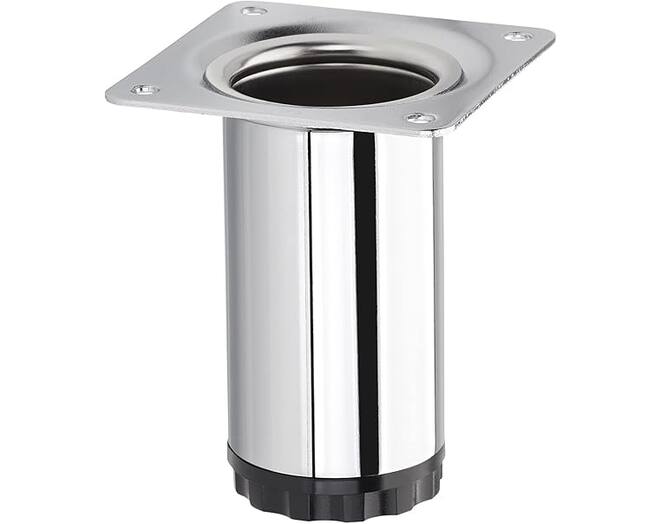 Meubelpoot diameter 40mm glans chroom hoogte 80mm