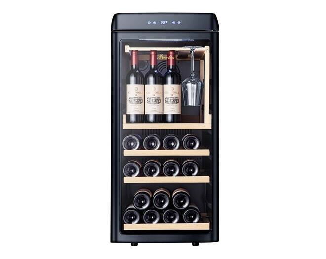 Vinata Wijnklimaatkast Retro Zwart glazen deur, 42 Flessen