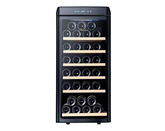 Vinata Wijnklimaatkast Retro Zwart glazen deur, 42 Flessen
