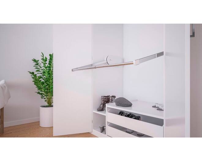 Kledinglift elektrisch zwart-daalt 70cm-kast 100-160cm br.