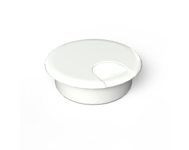 Kabeldoorvoer 60mm wit RAL 9003, hoogte 18.5mm