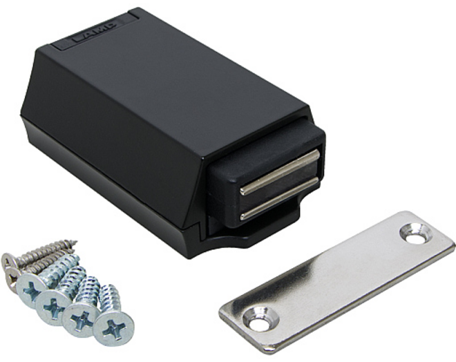 Push to open zwart met magneet, voor zware en grote deuren