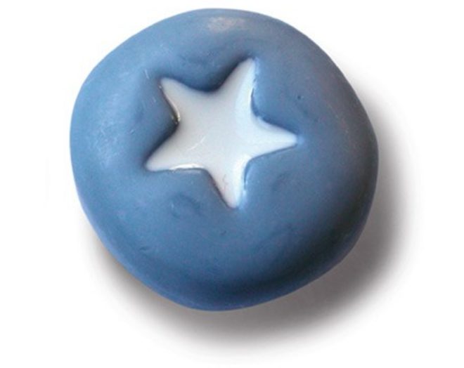 Knop nylon blauw met stervorm 50mm